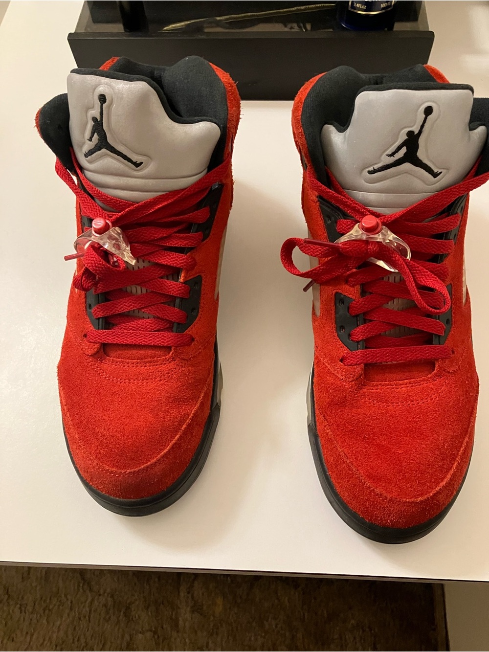 Air Jordan five rating Bull red suede men’s 11 great condition